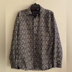 Silver stone Floral Button down shirt (Black & White)